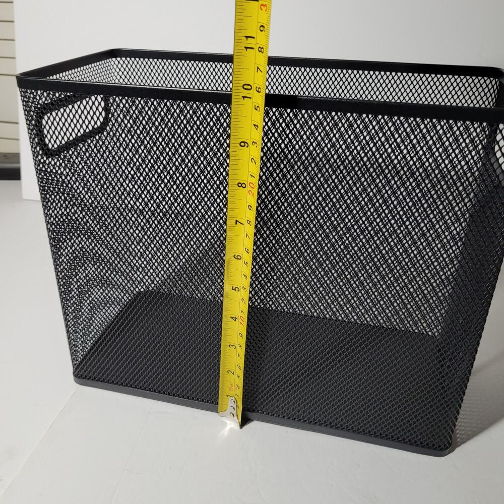 Black Metal Mesh Storage Basket with Handles - 10x12x6 - Picture 4 of 10